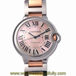 Cartier W6920033 Ballon Bleu Pearl Dial Women Rose Gold Two Tone Watch New Orig 7612456621161