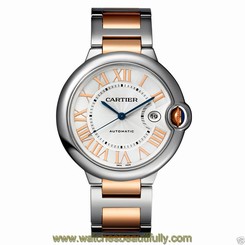 Cartier Ballon Bleu 42mm w6920095 Stainless Steel & Rose Gold NEW Ret: $10,400 7613268402818