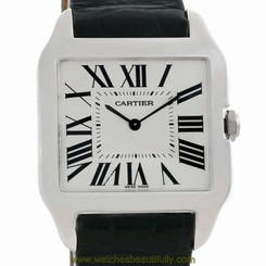 Cartier Santos Dumont Mens 18k White Gold Watch W2007051