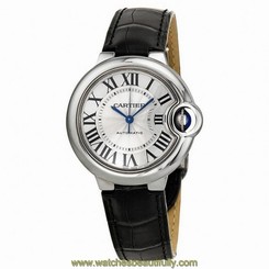 CARTIER WOMEN'S BALLON BLEU DE CARTIER 33MM BLACK AUTOMATIC WATCH W6920085
