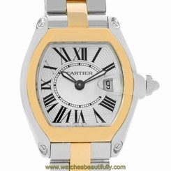 Cartier Roadster Ladies Steel and Yellow Gold Watch W62026Y4