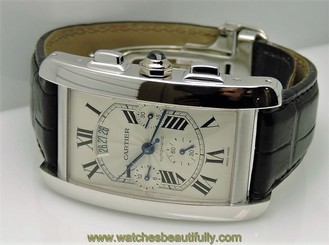 Cartier Tank Americane XL W2609456 2894 Automatic 31mm 18k White Gold
