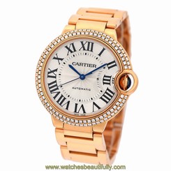 CARTIER Medium 36mm 18K Rose Gold Ballon Bleu Factory Diamond we9005z3 Warranty 7612456339905