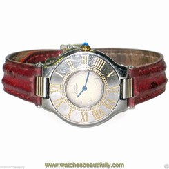 Must de Cartier 21 Stainless & 18K Gold Tone Unisex Swiss Quartz Watch Pre-Owned