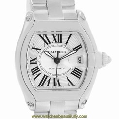 Cartier Roadster Mens Stainless Steel Watch W62025V3 Box Papers 7612456266195