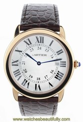 Cartier W6701008 Ronde Solo De Silver Dial Unisex Brown Leather Watch New In Box