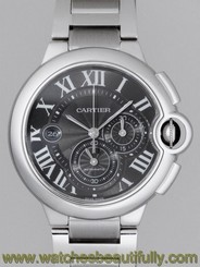 CARTIER Ballon Bleu Mens 44mm Stainless Steel Chrono W6920025 Ret: $10,800 7612456422638