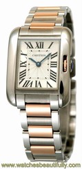 Cartier W5310036 Tank Anglaise Small Silver Dial Women Two Toned Watch New Orig 7613268257722
