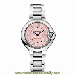 NEW Cartier Ballon Bleu Pink Dial Steel Automatic Ladies Watch W6920100 BUY! 7613268382578