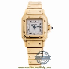 Cartier Santos Galbee Auto 24mm Yellow Gold Ladies Bracelet Watch