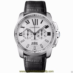 Cartier Calibre de Cartier Chronograph W7100046 Stainless Steel NEW Ret: $10,200 7613268267271