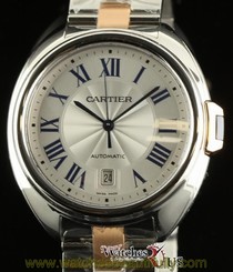 Cartier NEW Cle 40mm W2CL0002 Steel 18K Pink Gold Box/Papers/Warranty #CA46