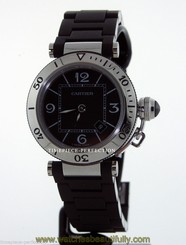 Cartier Pasha Seatimer Ladies Black W3140003 Watch