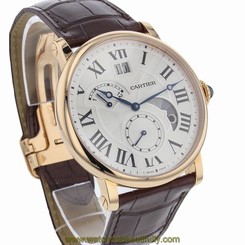 Cartier Rotonde GMT 18KT Rosegold Brown Leather Band Men Watch W1556240 New Orig 683498478836