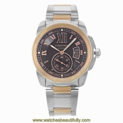 Cartier De Calibre W7100050 18K Rose Gold & Steel Automatic Men's Watch 7612456785993