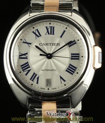 Cartier NEW Cle 35mm W2CL0003 Steel 18K Pink Gold Box/Papers/Warranty #CA47