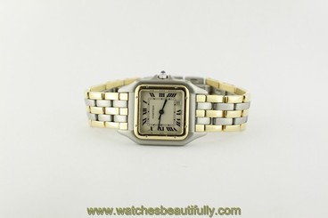 Cartier Ladies Two Tone Gold Santos Quartz Model on Bracelet