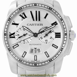 Cartier Calibre Stainless Steel Chronograph Mens Watch W7100045 587421315864