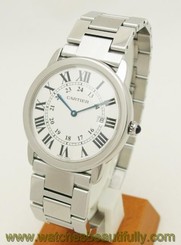 Pre-Owned CARTIER Ronde Solo LM W6701005 Men's SS Silver Quartz Watch, MD 7612456632228