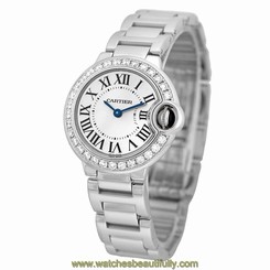 CARTIER Lady 18K White Gold Factory Diamond Ballon Bleu we9003z3 Warranty Box 845960003629