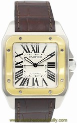 Men's Cartier Santos 100 18k Gold & Stainless Steel Ref 2656