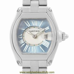Cartier Roadster Ladies Blue Dial Steel Watch W62053V3 7612456349768
