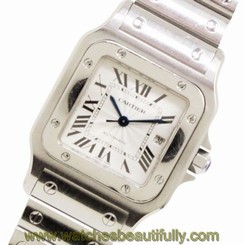 Pre-Owned CARTIER Santos Galbee LM W20025D6 Men's/Women's SS Silver Quartz, MD