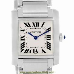 Cartier Tank Francaise Midsize Silver Dial Steel Ladies Watch WSTA0005 7613268375822