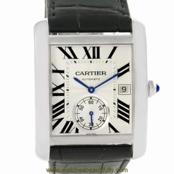 Cartier Tank MC Automatic Silver Dial Mens Watch W5330003 Unworn