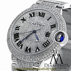 Diamond Cartier Ballon Bleu W6920071 Automatic Small Watch Diamond Pave Dial 845960039222
