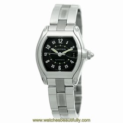 CARTIER Gent Large Stainless Steel Roadster Automatic Cartier Box MINTY