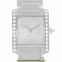 Cartier Tank Francaise Small 18k White Gold Diamond Watch WE1002S3 7612456137822