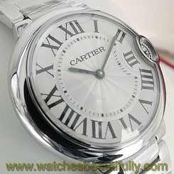 *NEW* CARTIER MEDIUM STAINLESS STEEL BALLON BLEU ROMAN DIAL BRACELET W69011Z4 639767605205