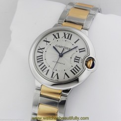 CARTIER Ballon Bleu Stainless Steel Gold MEDIUM Automatic w6920047 Ret: $8,650 7612456620881