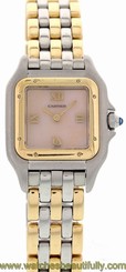 Ladies Cartier Panthere 18k Yellow Gold & Stainless Steel 1120 Rare Dial