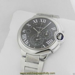 Cartier w6920077 Ballon Bleu Black Dial Chronograph Stainless Steel Ret: $10,800