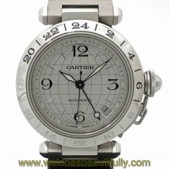 Pre-Owned CARTIER Pasha C Meridian SS Silver Dial Men's Auto Watch W31078M7, MR 7612456303272