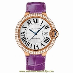 CARTIER MEN'S BALLON BLEU DE CARTIER 42MM PURPLE AUTOMATIC WATCH WE900851