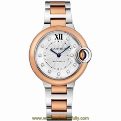 CARTIER WOMEN'S BALLON BLEU DE CARTIER 33MM TWO TONE AUTOMATIC WATCH W3BB0006
