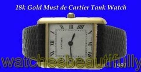 Mint & Elegant 18K Gold Cartier Wrist Watch 1991