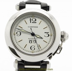 Cartier Pasha BIG Date 2475 Automatic Steel 35mm White Dial + Bracelet & Strap