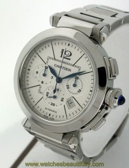 NEW Cartier Pasha Seatimer Chronograph with Date Stainless Steel 41mm watch.