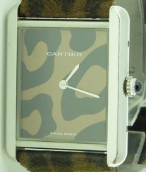 Cartier Tank Solo Ref. 3169 Leopard Boutique Model Rare Ladies Quartz Watch
