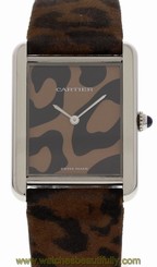 Large Stainless Steel Cartier Tank Solo Leopard 3169