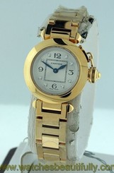 NEW Cartier Miss Pasha $23,100.00 Diamond dial 18k Yellow Gold ladies watch.