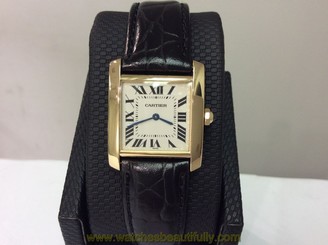 CARTIER Ref. 1821 Tank Francaise Midsize 18K Y/Gold Swiss Quartz! Excellent!!