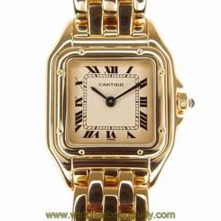 Auth Cartier Panthere SM W25022B9 K18 Yellow Gold Quartz Vintage Wristwatch