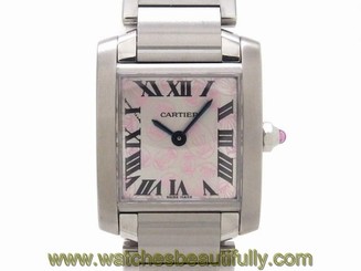 Pre-Owned CARTIER Tank Francaise SM W51031Q3 Ladies Christmas Ltd Ed Pink Qz, MD