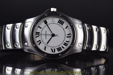 Cartier Santos Ronde Stainless Steel Automatic White Dial Men's WristWatch 1920