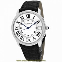 CARTIER MEN'S RONDE SOLO DE CARTIER 42MM LEATHER BAND AUTOMATIC WATCH W6701010 7612456835537